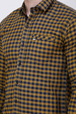 Men's Mustard Slim Fit Checkered Luxury Shirt colvynharris