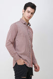 COLVYNHARRIS JEANS Men casualwear Full Sleeve Slim Fit Shirt Collar Luxury Maroon Stripes Shirt