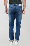 Colvyn Harris Men's Casualwear Straight Fit Mid-Rise Clean Look Stretchable Stretchable Blue Denim Jeans