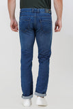 Colvyn Harris Men's Casualwear Straight Fit Mid-Rise Clean Look Stretchable Stretchable Navy Blue Denim Jeans