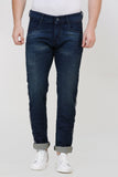 Colvyn Harris Men's Casualwear Regular Fit Mid-Rise Clean Look Stretchable Stretchable Green Tone Denim Jeans