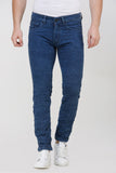 Colvyn Harris Men's Casualwear Regular Fit Mid-Rise Clean Look Stretchable Stretchable Carbon Blue Denim Jeans