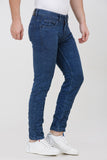 Colvyn Harris Men's Casualwear Regular Fit Mid-Rise Clean Look Stretchable Stretchable Carbon Blue Denim Jeans