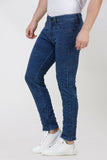 Colvyn Harris Men's Casualwear Regular Fit Mid-Rise Clean Look Stretchable Stretchable Carbon Blue Denim Jeans