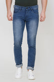 Colvyn Harris Men's Casualwear Regular Fit Mid-Rise Clean Look Stretchable Stretchable Blue Denim Jeans