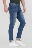 Colvyn Harris Men's Casualwear Regular Fit Mid-Rise Clean Look Stretchable Stretchable Blue Denim Jeans