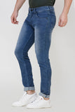Colvyn Harris Men's Casualwear Regular Fit Mid-Rise Clean Look Stretchable Stretchable Blue Denim Jeans