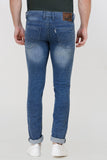 Colvyn Harris Men's Casualwear Regular Fit Mid-Rise Clean Look Stretchable Stretchable Blue Denim Jeans