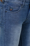 Colvyn Harris Men's Casualwear Regular Fit Mid-Rise Clean Look Stretchable Stretchable Blue Denim Jeans