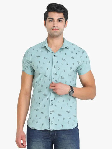 Printed Short Sleeve Casual Shirt