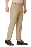 Mens Beige Loose Fit Casual Trousers