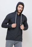 Men's Dark Grey Denim Hooded T-Shirt colvynharris