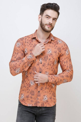 Men's Coral Flora Printed Casual Luxury Shirt