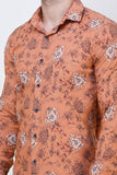 Men's Coral Flora Printed Casual Luxury Shirt
