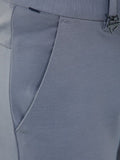 Light Grey Lycra Blend Slim Fit Trousers ColvynHarris