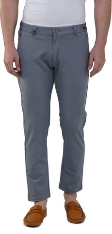 Light Grey Lycra Blend Slim Fit Trousers