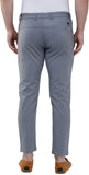 Light Grey Lycra Blend Slim Fit Trousers ColvynHarris