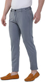 Light Grey Lycra Blend Slim Fit Trousers