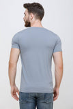 Men's Half Sleeves Round Neck Slim Fit Grey T-shirt