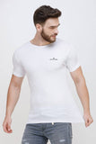 Men's Half Sleeves Round Neck Slim Fit White T-shirt colvynharris