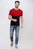 Men's Half Sleeves Round Neck Slim Fit Maroon T-shirt
