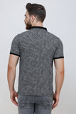 Men's Half Sleeves Polo Neck Neck Slim Fit Black T-shirt