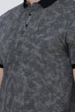 Men's Half Sleeves Polo Neck Neck Slim Fit Black T-shirt