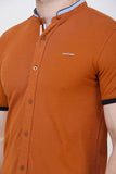 Men's Tan Half Sleeve Casual Luxury Shirt