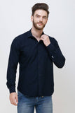 Men's Navy Blue Full Sleeve Slim Fit Casual Shirt colvynharris