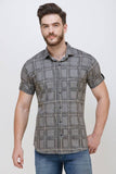 Men's Dark Grey Half Sleeve Luxury Shirt