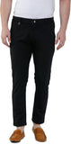 Black Lycra Blend Slim Fit Trousers
