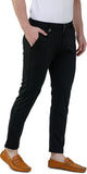 Black Lycra Blend Slim Fit Trousers