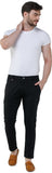 Black Lycra Blend Slim Fit Trousers