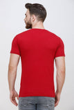Men's Half Sleeves Round Neck Slim Fit Maroon T-shirt