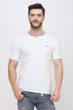 Men's Half Sleeves Round Neck Slim Fit Off White T-shirt colvynharris