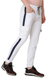 Cargo Style White Joggers Track Pants