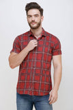 Men's Maroon Half Sleeve Luxury Shirt colvynharris