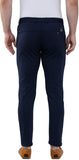 Navy Blue Lycra Blend Slim Fit Trousers colvynharris