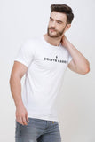 Men's Half Sleeves Round Neck Slim Fit White T-shirt
