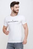 Men's Half Sleeves Round Neck Slim Fit White T-shirt