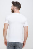 Men's Half Sleeves Round Neck Slim Fit White T-shirt