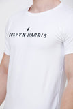 Men's Half Sleeves Round Neck Slim Fit White T-shirt