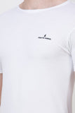 Men's Half Sleeves Round Neck Slim Fit White T-shirt