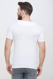 Men's Half Sleeves Round Neck Slim Fit White T-shirt