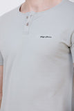 Men's Half Sleeves Round Neck Slim Fit Light Grey T-shirt