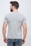 Men's Half Sleeves Round Neck Slim Fit Light Grey T-shirt