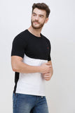 Men's Half Sleeves Round Neck Slim Fit Black T-Shirt