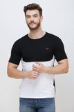 Men's Half Sleeves Round Neck Slim Fit Black T-Shirt