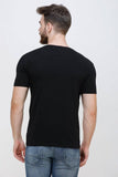 Men's Half Sleeves Round Neck Slim Fit Black T-Shirt