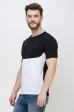 Men's Half Sleeves Round Neck Slim Fit Black T-Shirt